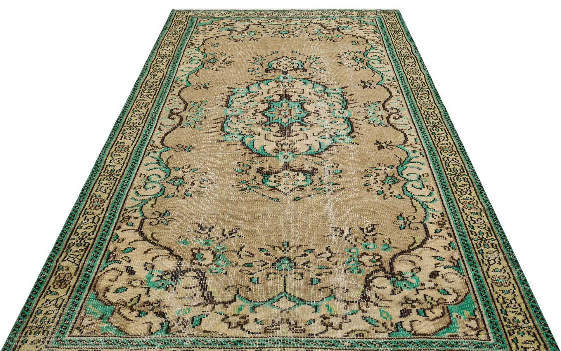 Eşsiz Renk ve Desenlerde Anadolu Vintage Eskitme El Dokuma Halı 174x280cm 9667