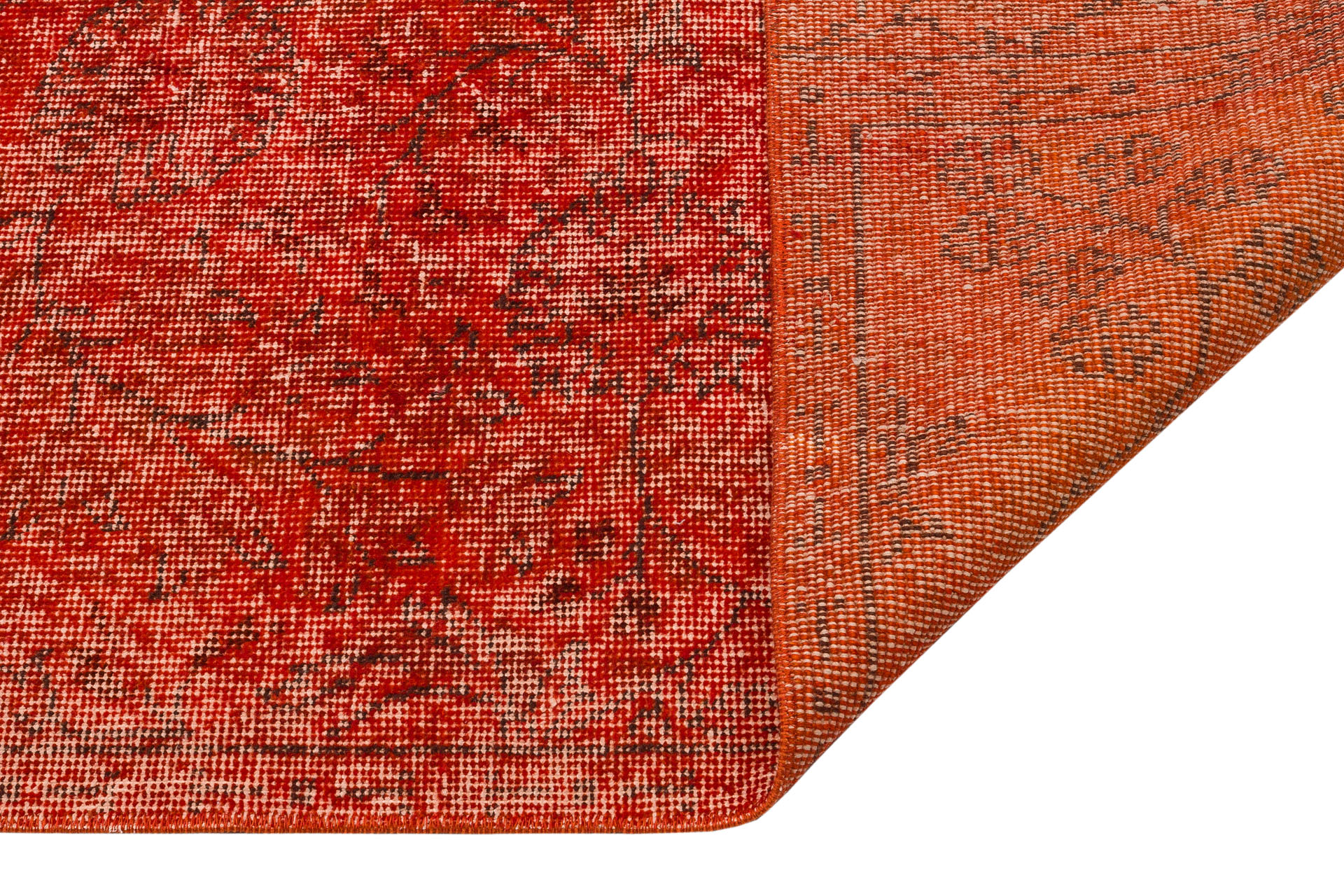 Anatolian Vintage Distressed Handwoven Rug in Unique Colors and Patterns — detail view 3, handmade vintage rug