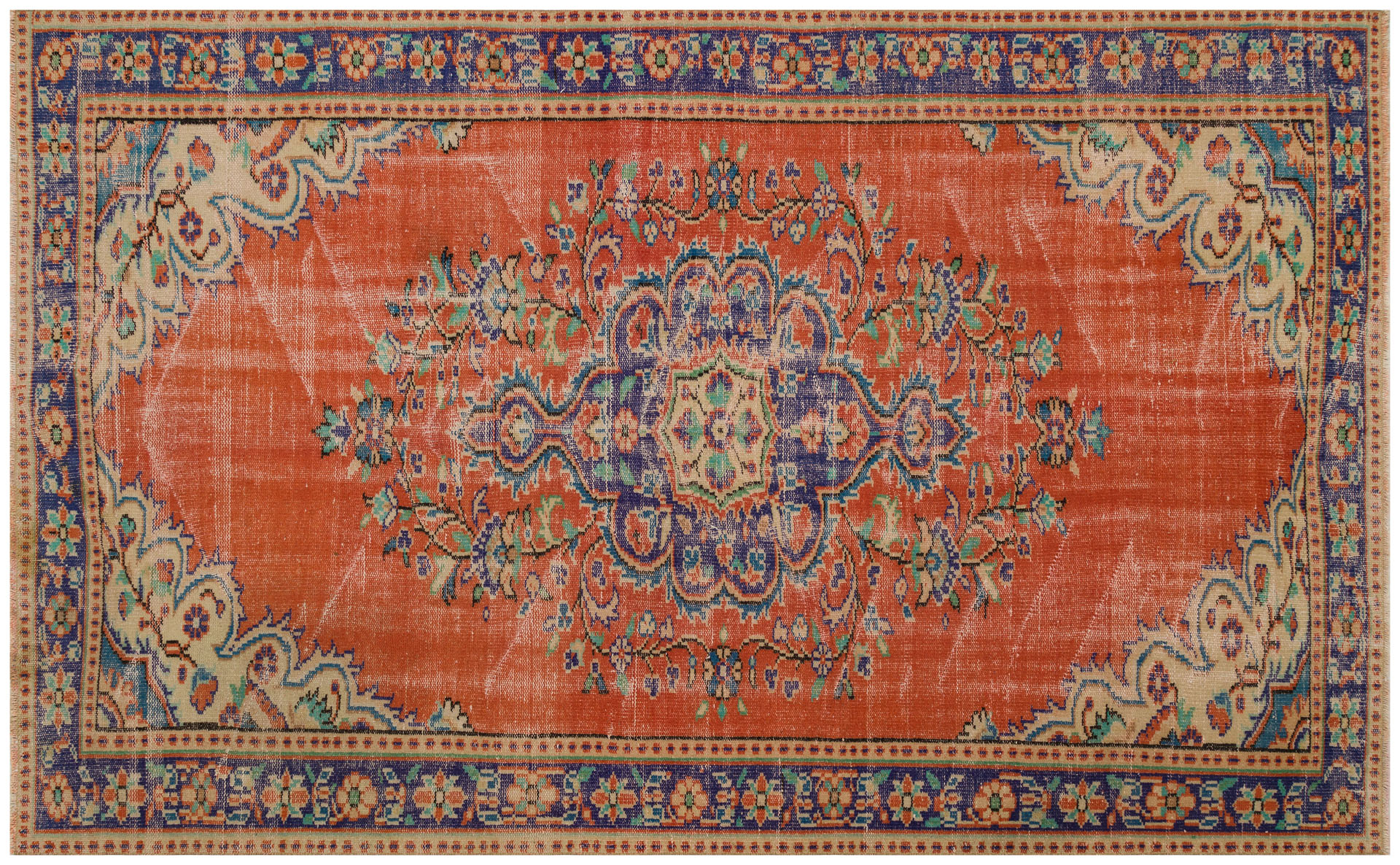 El Dokuması Vintage Anadolu Halısı 166x265 9684 - Görsel 2