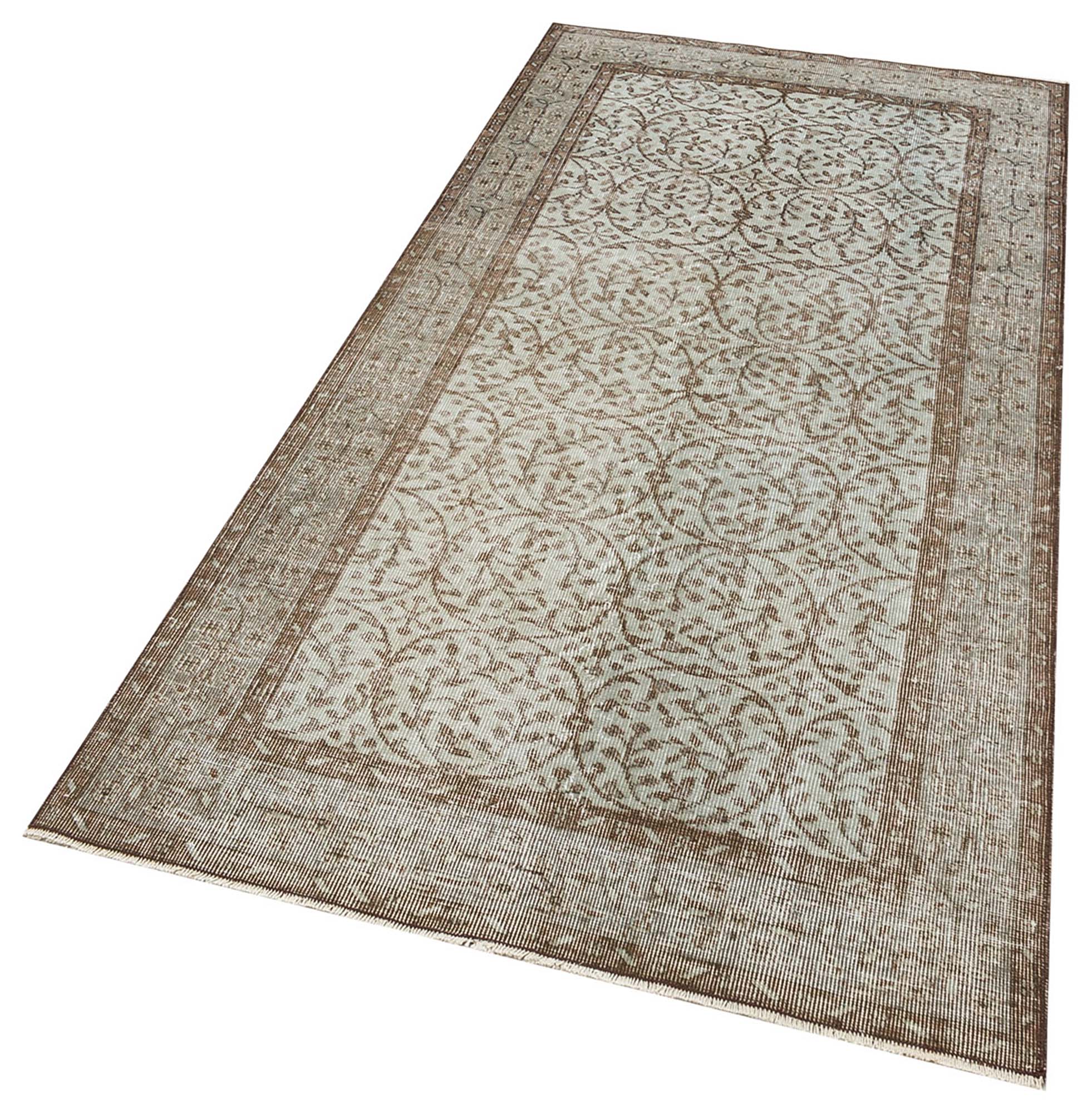 Klasik Modern Vintage Eskitme El Dokuma Halı 111 x 224 cm F1301