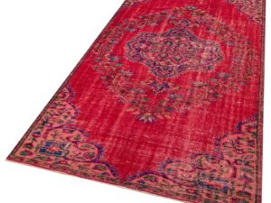 Klasik Modern Vintage Eskitme El Dokuma Halı 139 x 266 cm F1308