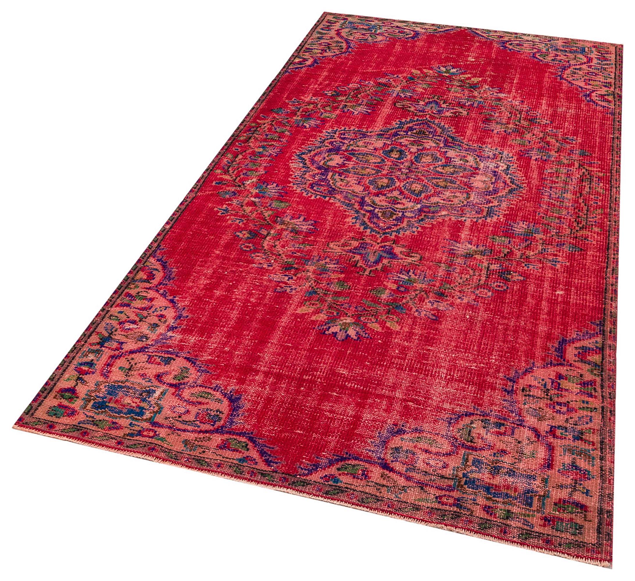 Klasik Modern Vintage Eskitme El Dokuma Halı 139 x 266 cm F1308