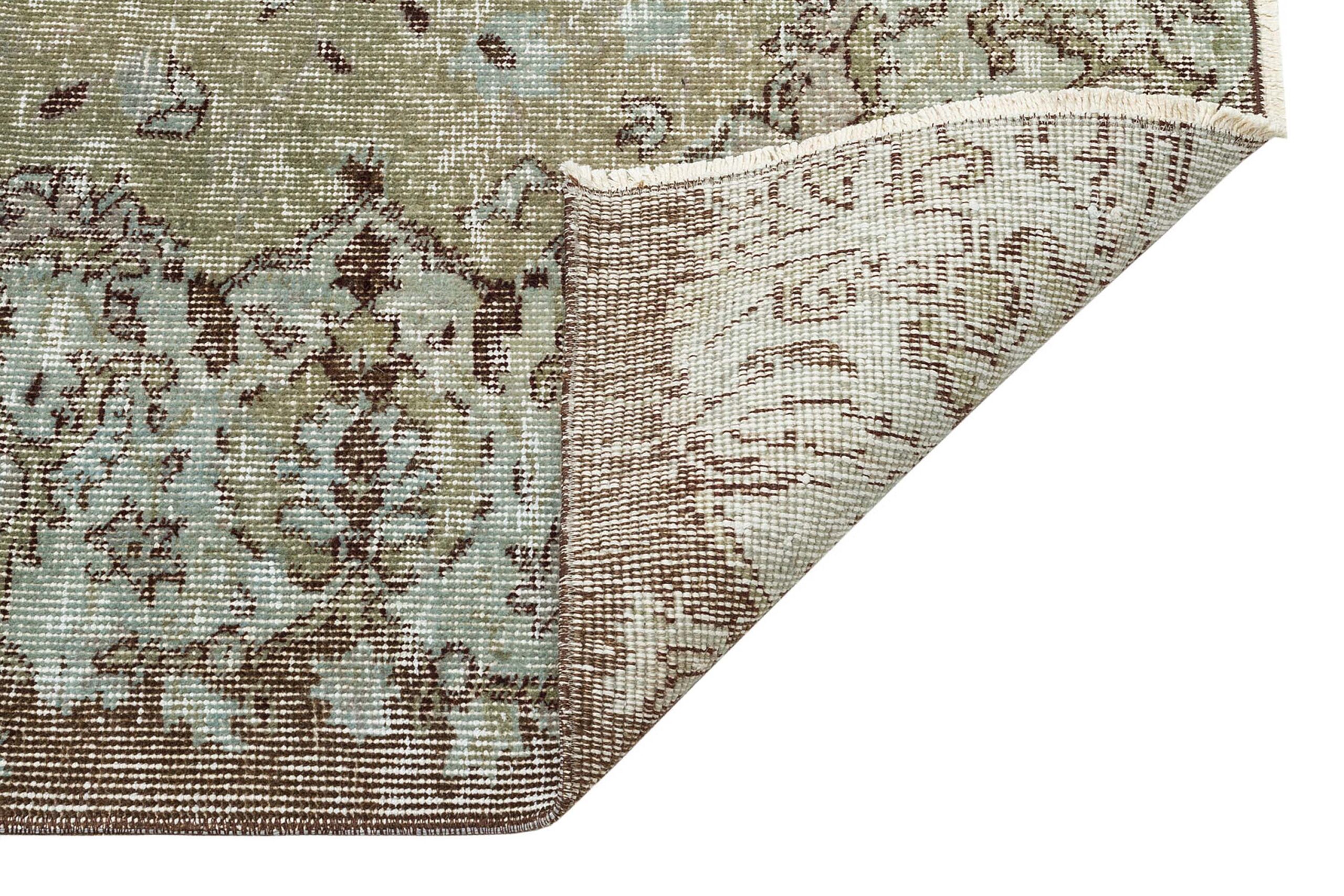 Handmade Distressed Wool Rug — detail view 2, handmade vintage rug