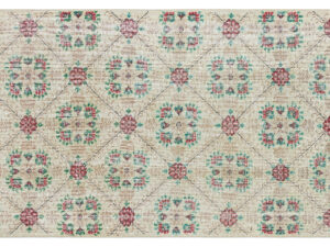 Gerçek EL Dokuma Özel Vintage Eskitme Halı 114 x 196 Model : F 1058