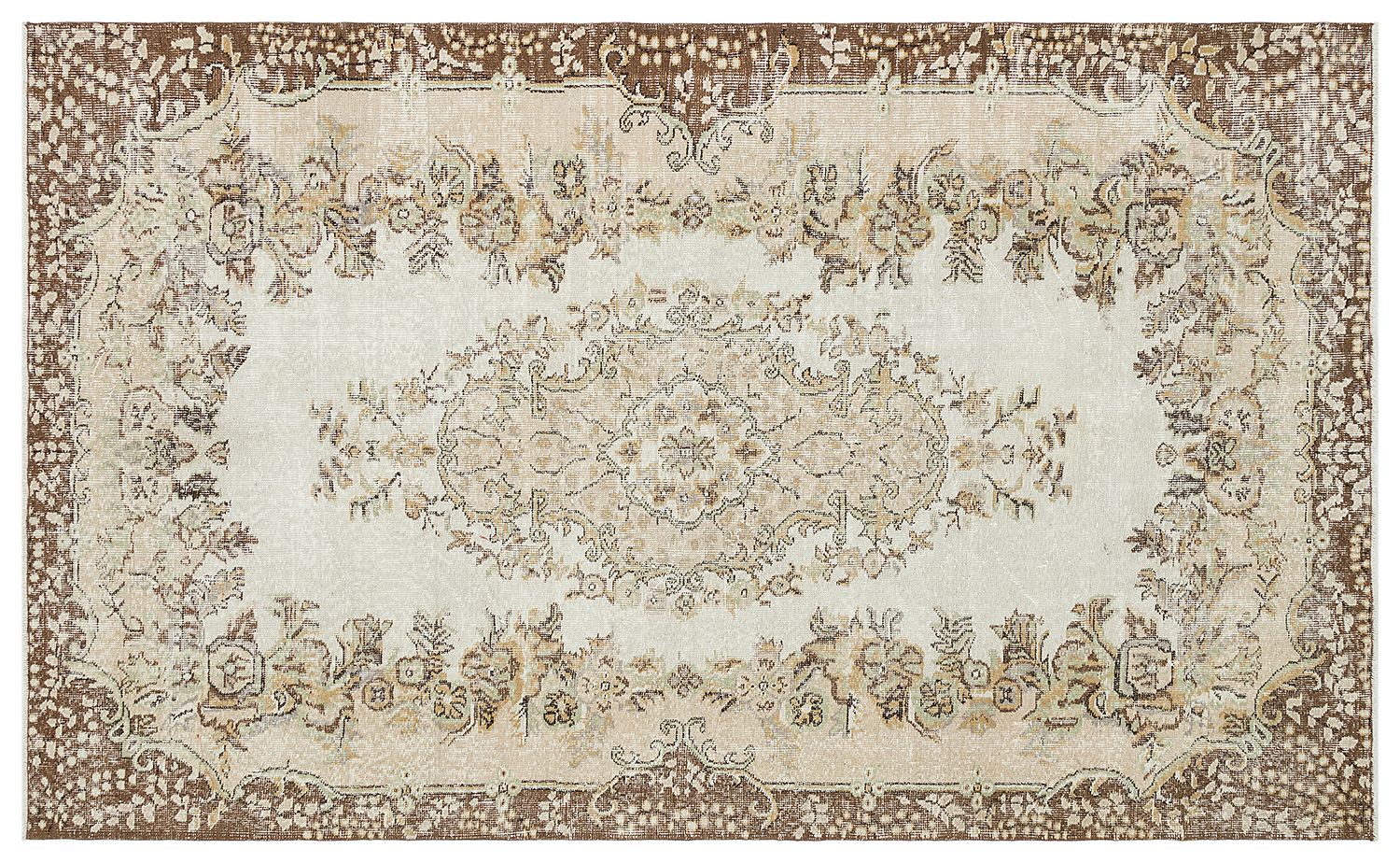 Authentic Hand-Woven, One-of-a-Kind Vintage Distressed Rug, vintage rug, Handmade, hand-knotted cotton, size 170 × 274 cm, from Milas
