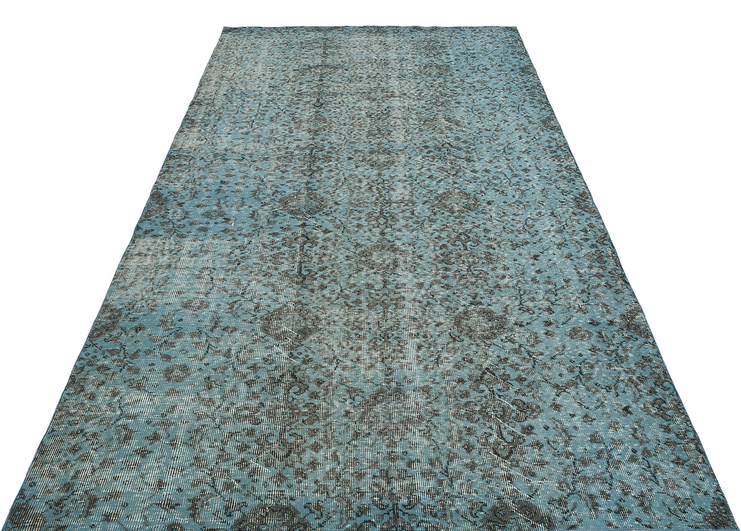 Authentic Hand-Woven Vintage Distressed Rug — detail view 3, handmade vintage rug