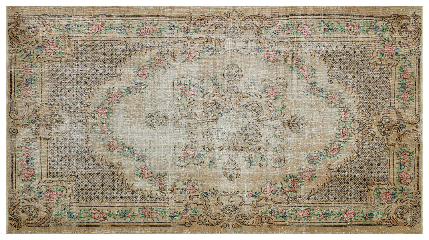 Exclusive Modern Vintage Distressed Rug, vintage rug, Handmade, hand-knotted silk, size 157 × 285 cm, from Demirci