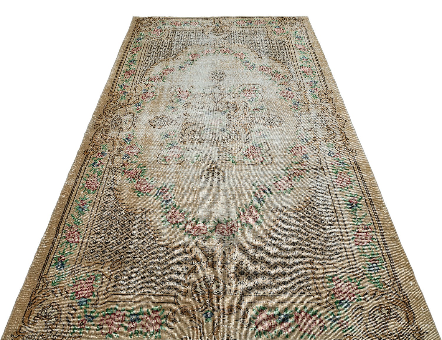 Exclusive Modern Vintage Distressed Rug — detail view 3, handmade vintage rug