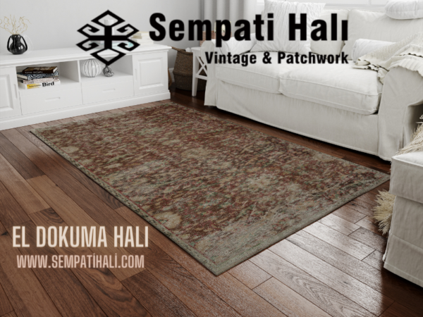 Classic, Modern, Vintage Hand-Woven Rug, vintage rug, Handmade, hand-knotted cotton, size 131 × 240 cm, from Kars