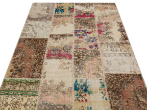 Klasik Modern Patchwork Eskitme El Dokuma Halı 140x200 cm 6192