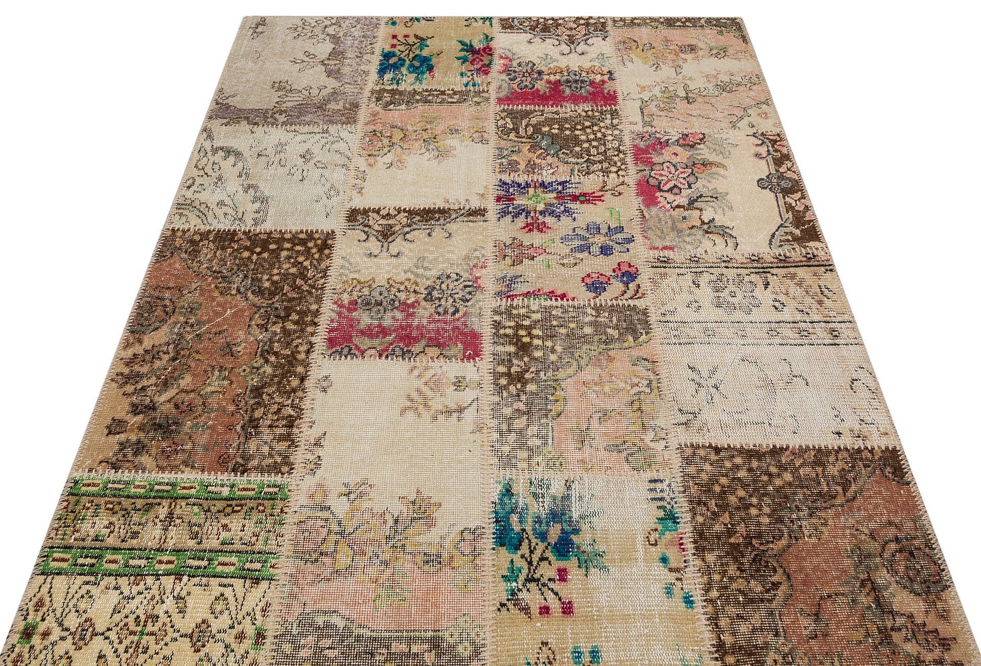 Klasik Modern Patchwork Eskitme El Dokuma Halı  140x200 cm 6192