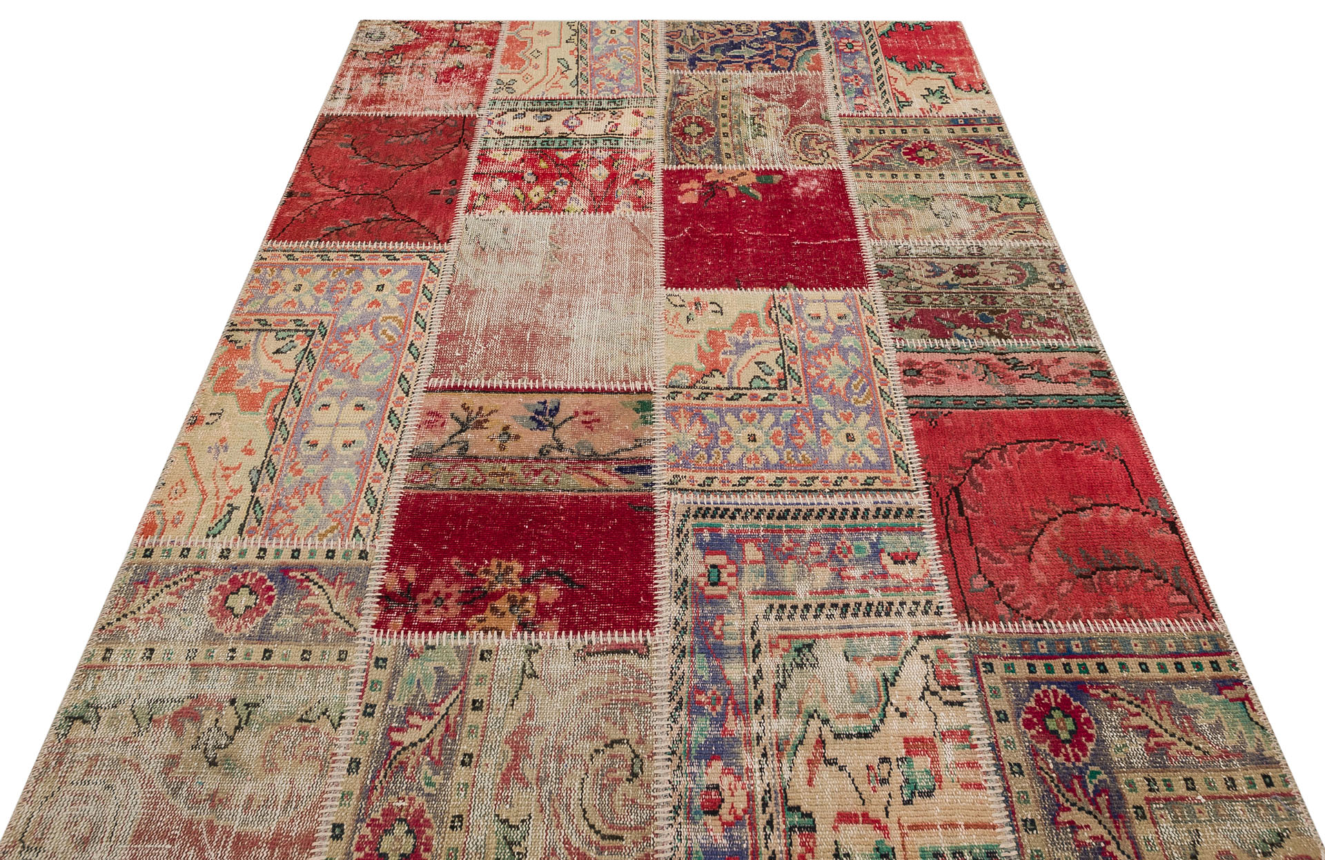 Klasik Modern Patchwork Eskitme El Dokuma Halı 160x230 cm 6203