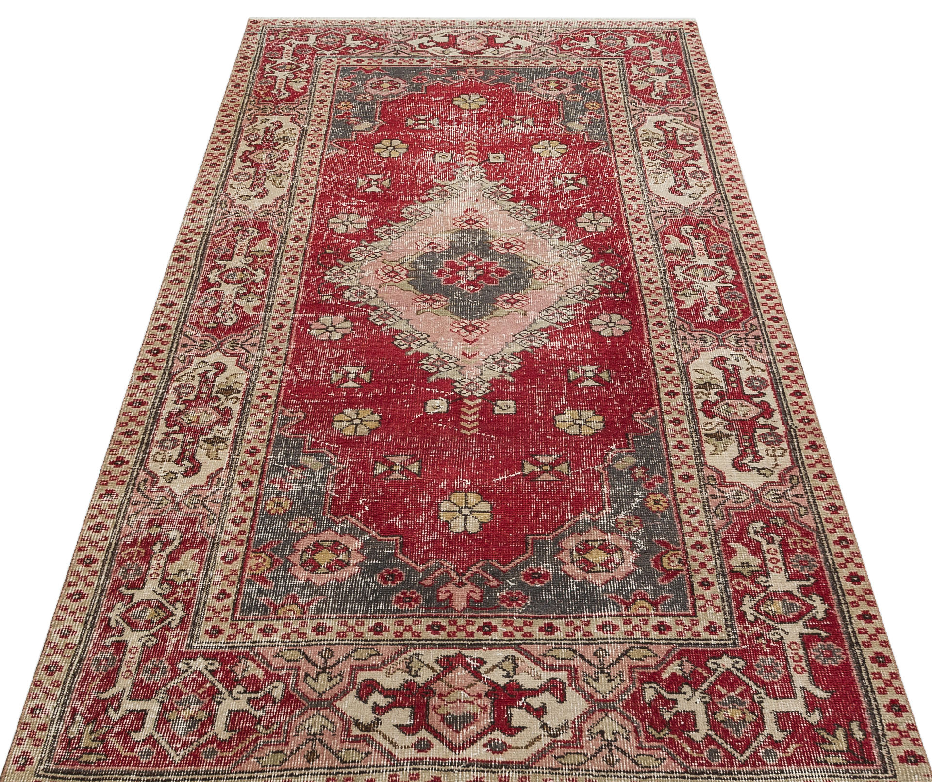 El Dokuması Vintage Anadolu Halısı 121x235cm 9820