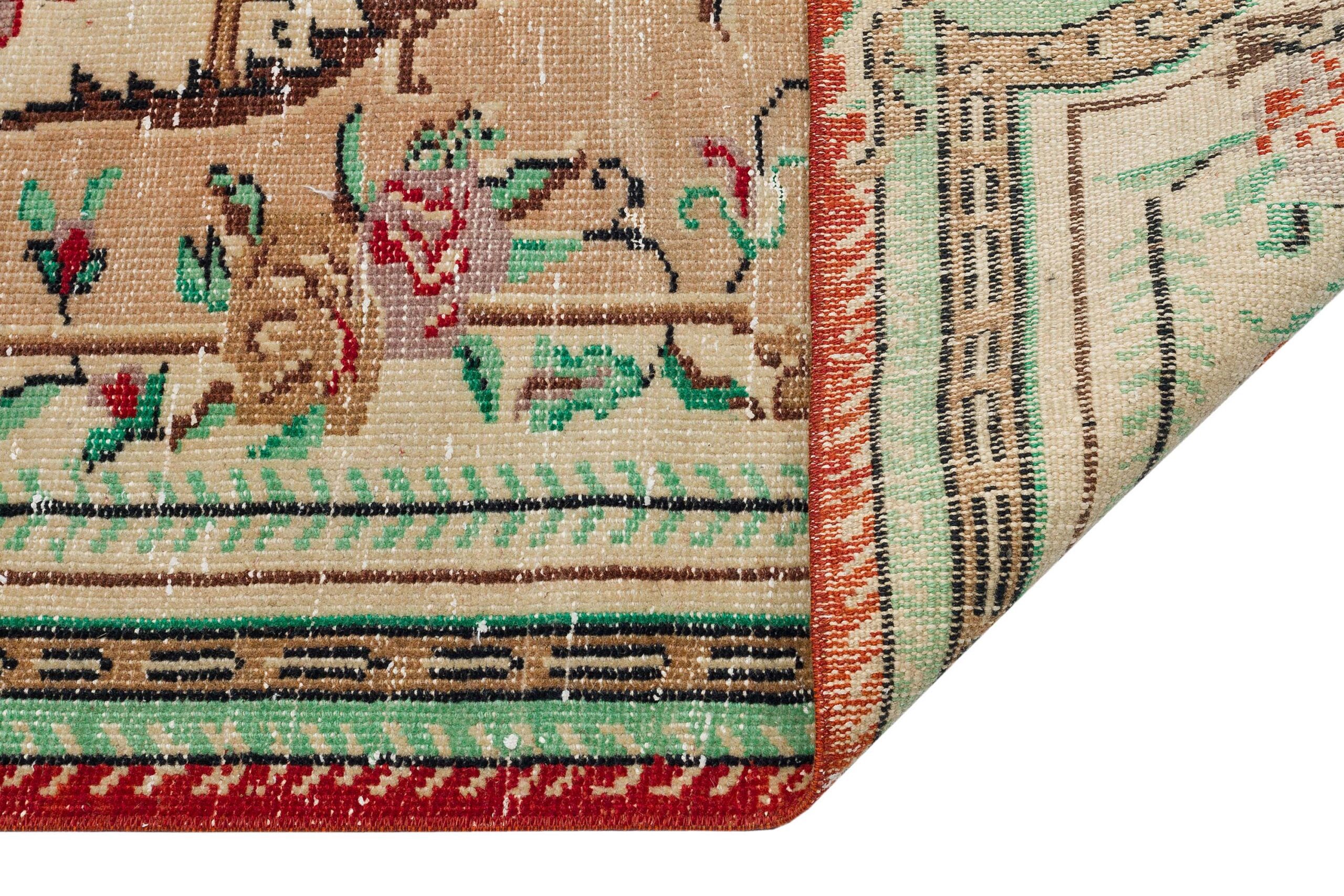 Eşsiz Anadolu Vintage Eskitme El Dokuma Halı 148x238 cm 9832 | Naturel - Görsel 3