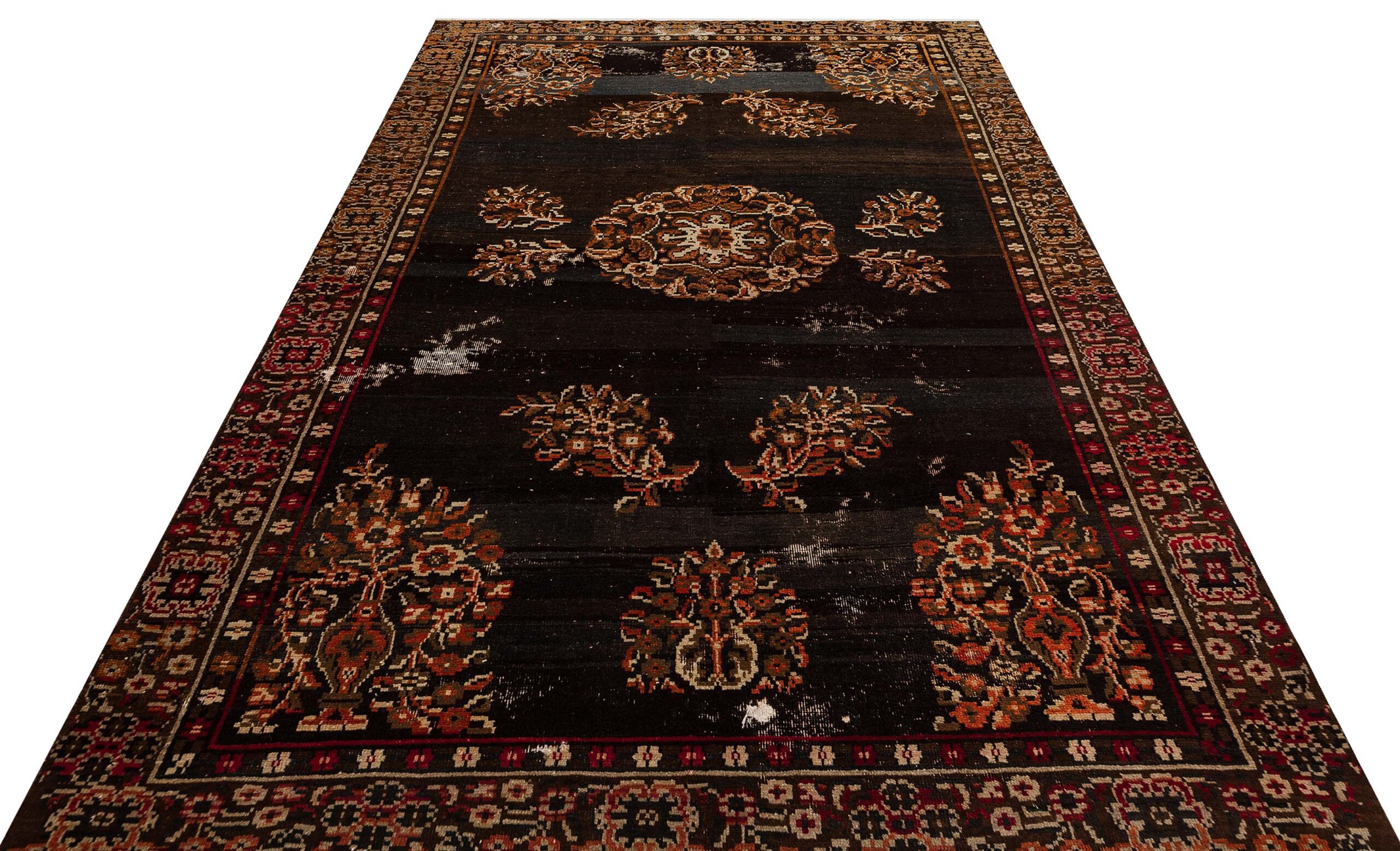 Eşsiz Anadolu Vintage Eskitme El Dokuma Halı 190x288 cm 9843  |  Kahverengi