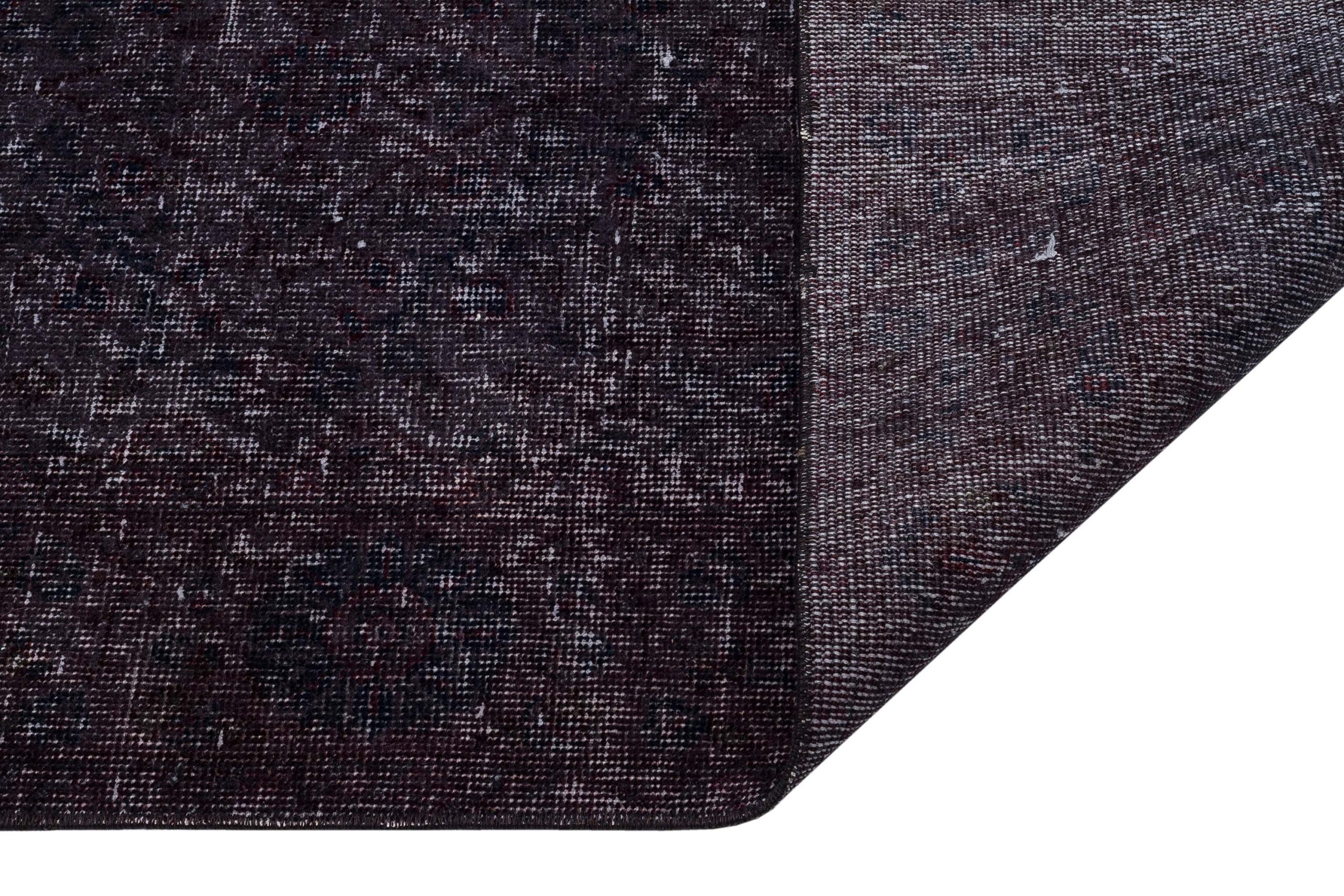 Exclusive Vintage Hand-Woven Distressed Rug, | Black — detail view 3, handmade vintage rug