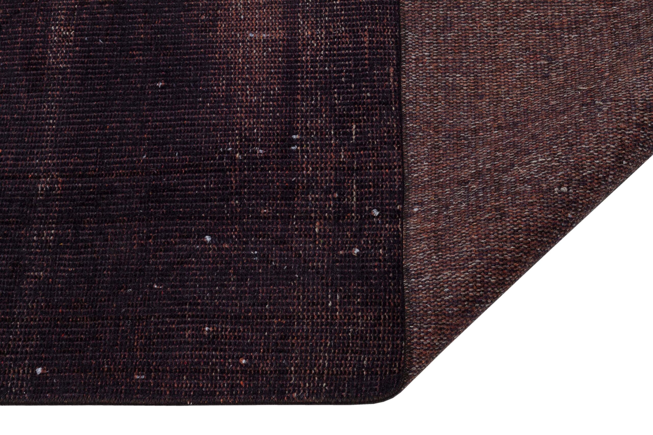 Unique Anatolian Vintage Distressed Hand-Woven Rug | Black — detail view 3, handmade vintage rug