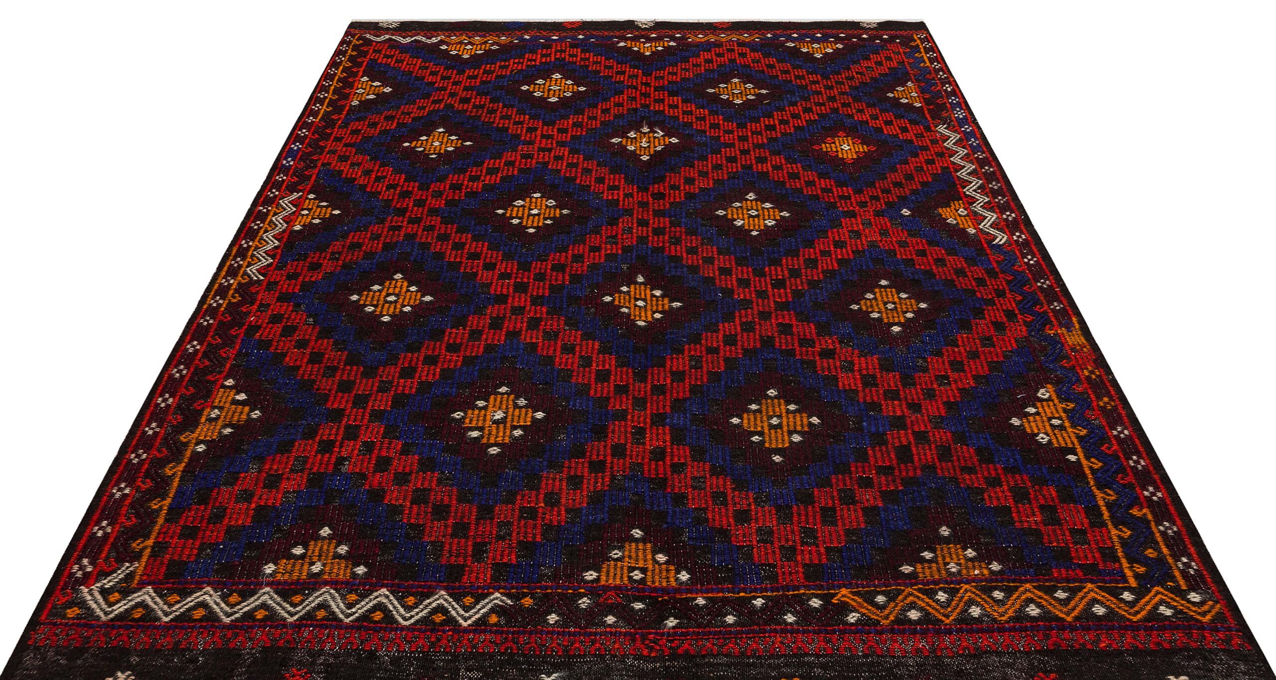 Eşsiz Anadolu Vintage Eskitme El Dokuma Kilim 198x251 cm 9851  |  Renkli