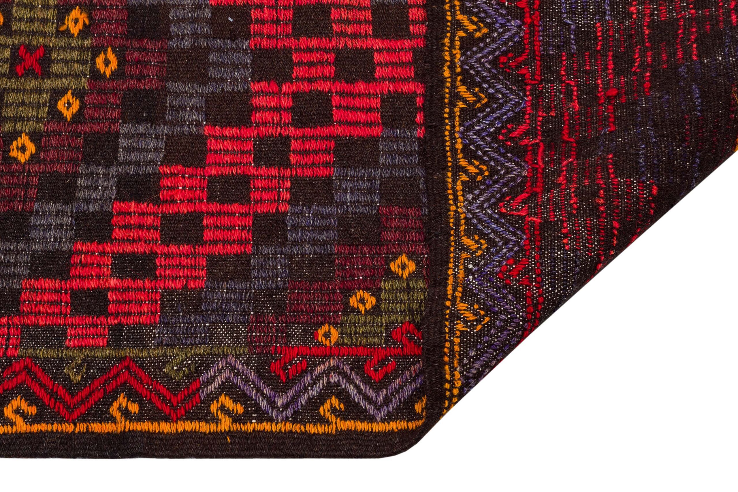 Authentic Handwoven Distressed Kilim | Multicolored — detail view 3, kilim vintage rug