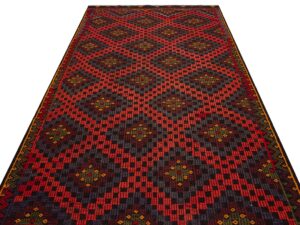 Gerçek El Dokuma Eskitme Kilim 176x320 cm 9856 | Renkli
