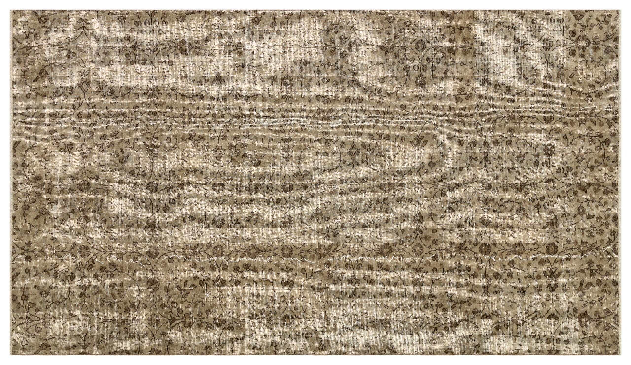 Eşsiz Anadolu Vintage Eskitme El Dokuma Halı 136x240 cm 9859 | Bej - Görsel 2