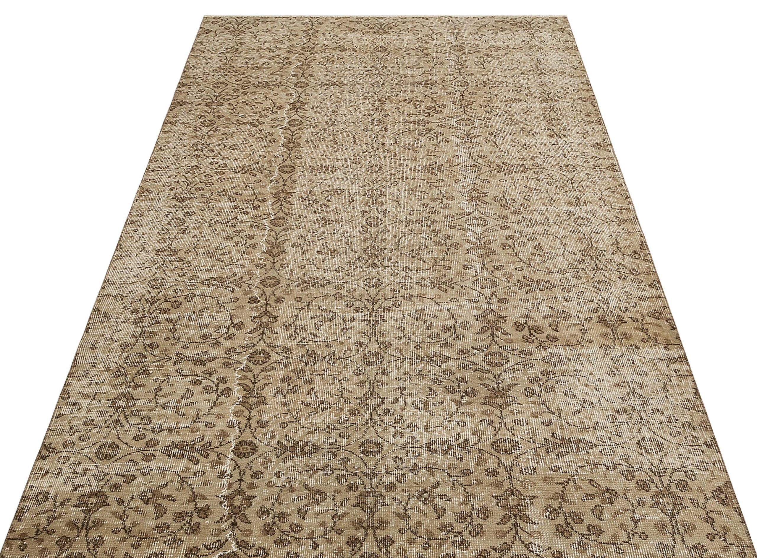 Eşsiz Anadolu Vintage Eskitme El Dokuma Halı 136x240 cm 9859  |  Bej