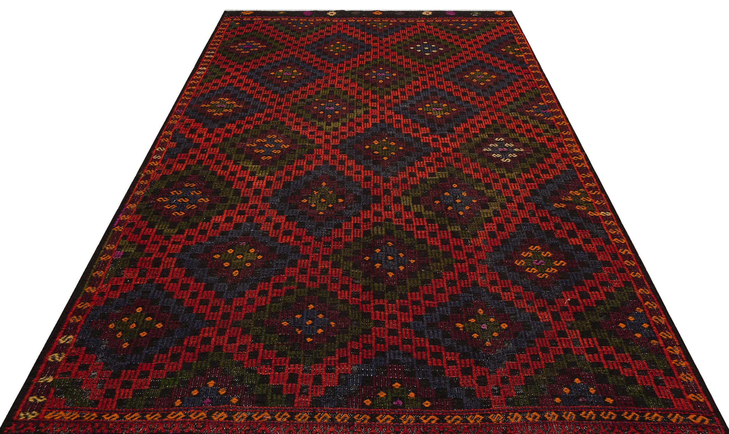 Eşsiz Güzelliğe Sahip Vintage El Dokuma Kilim 190x292 cm 9864  |  Renkli
