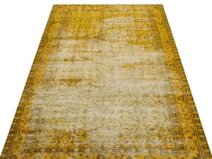 Eşsiz Anadolu Vintage Eskitme El Dokuma Halı 132x221 cm 9873 | Sarı