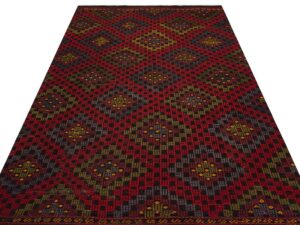 Klasik Modern Vintage Eskitme El Dokuma Kilim 170x274 cm 9879 | Renkli