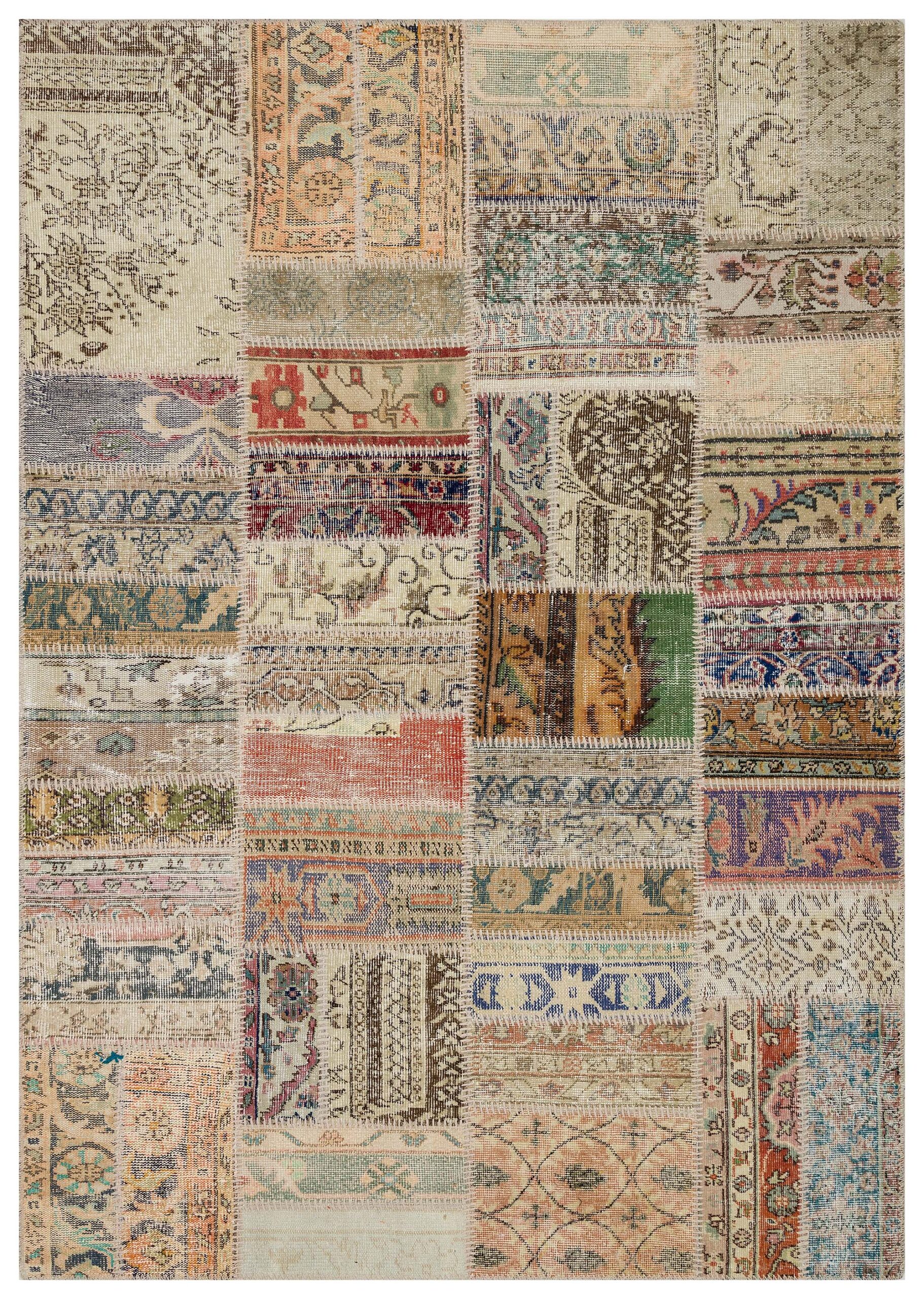 A Handmade Patchwork Rug That Pushes the Boundaries — detail view 4, handmade vintage rug