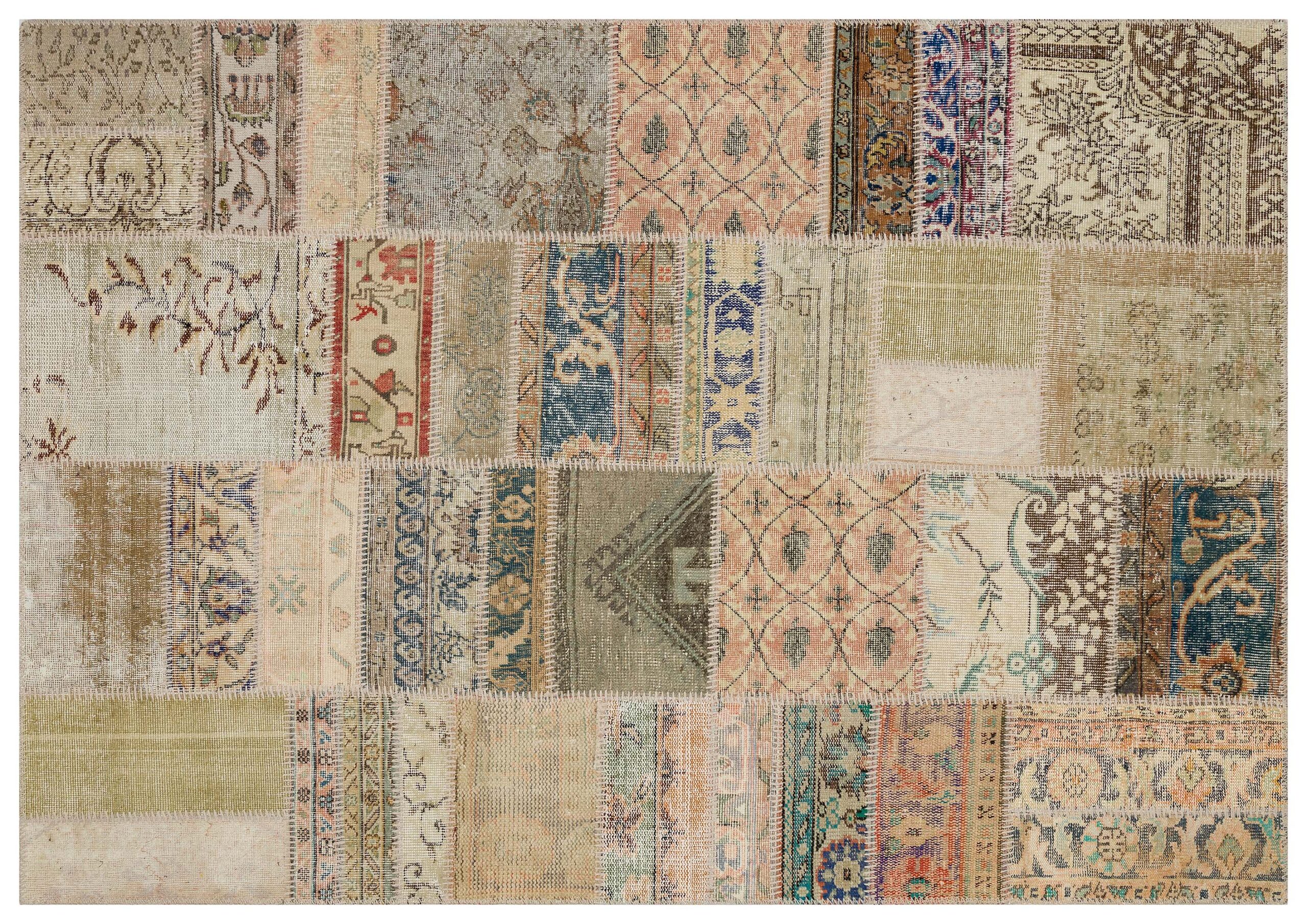 El Yapımı Tığ İşi Patchwork Halı 160x230 cm - 6295 - Görsel 3