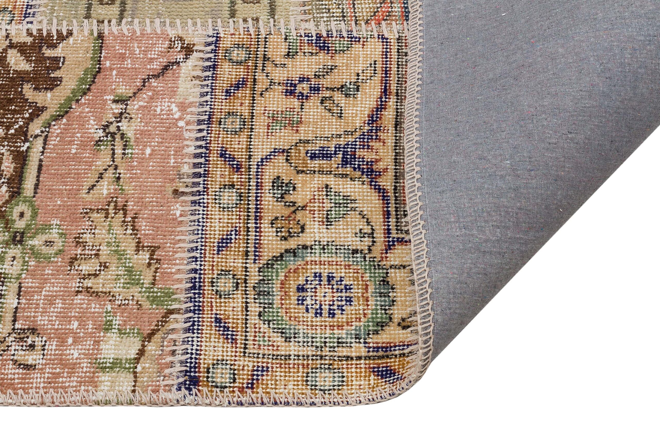Patchwork Rug, Carefully Crafted Down to the Last Detail — detail view 4, handmade vintage rug