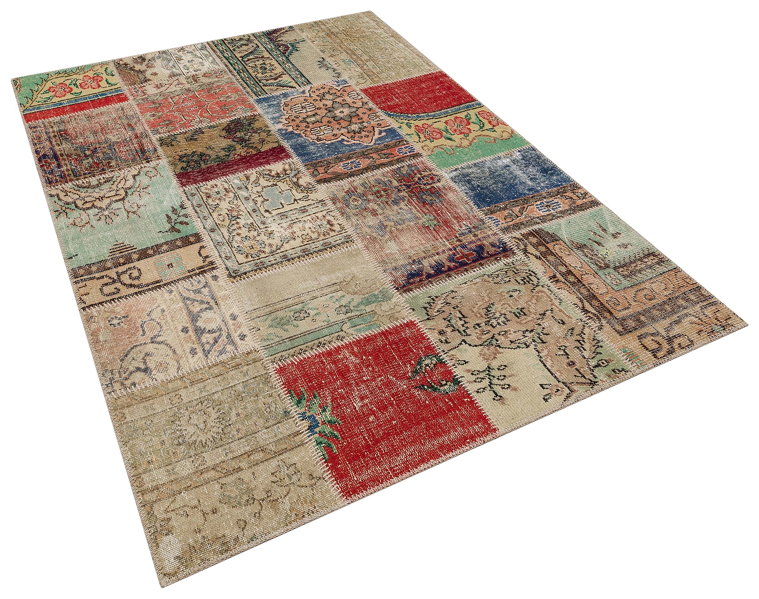 Birebir Özgünlüğü İle Dikkat Çeken Patchwork Halı  160x230 cm - 6308