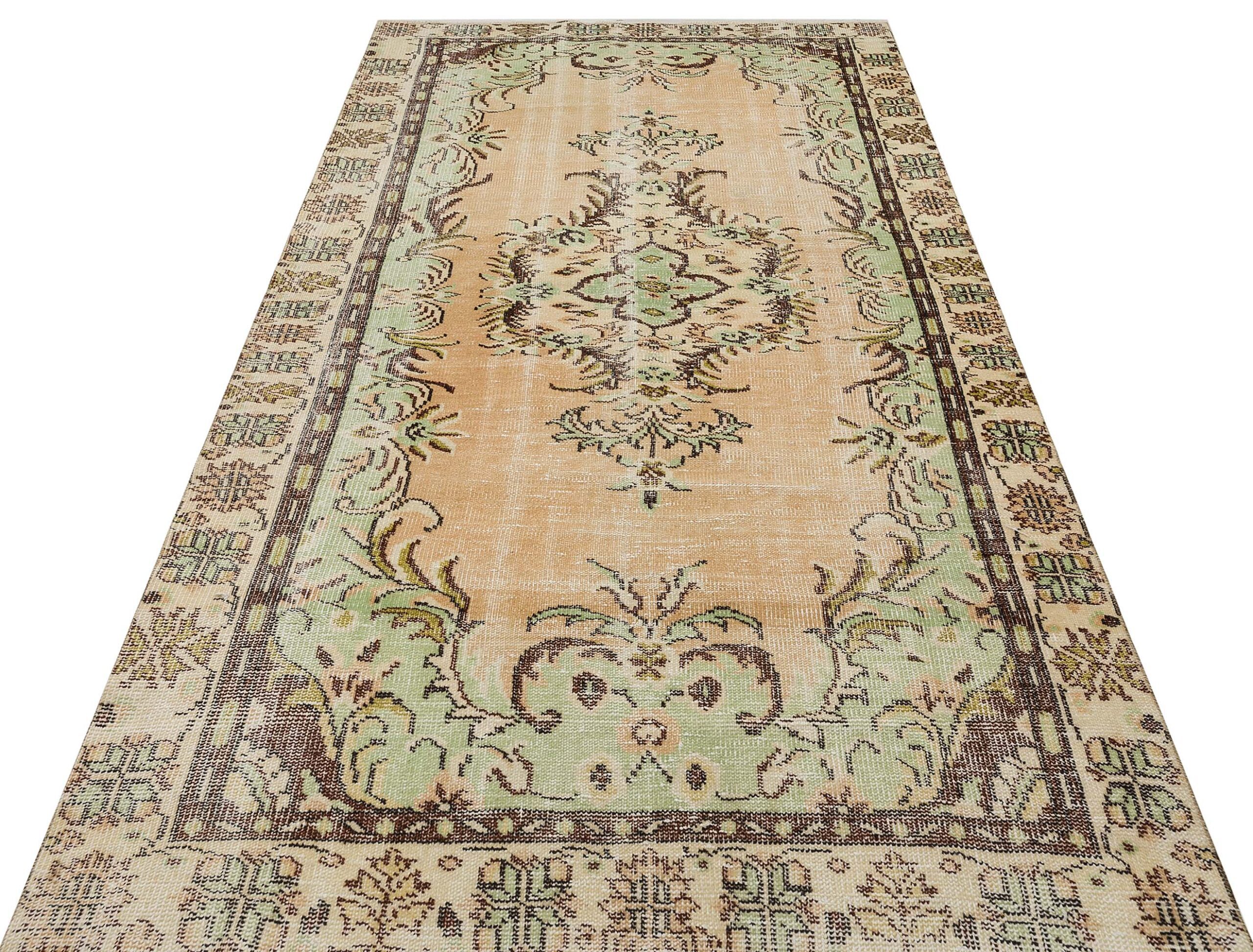 Doğal Yün ve Pamuk İçeren Vintage Halı 168x275 cm - 9887