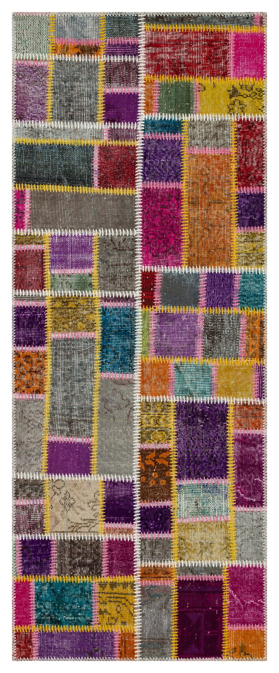 Handwoven Patchwork Rug — detail view 4, handmade vintage rug