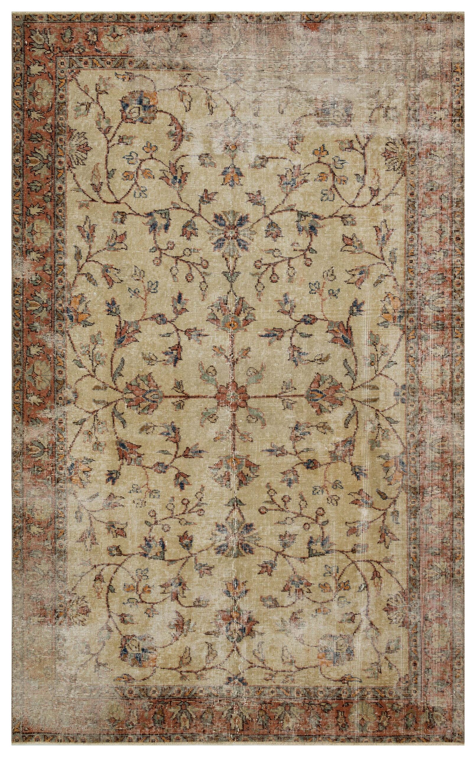 Handmade Wool Vintage Distressed Rug — detail view 4, handmade vintage rug