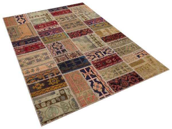 Handcrafted Patchwork Rug, vintage rug, Handmade, hand-knotted cotton, size 230 × 160 cm, from Antalya