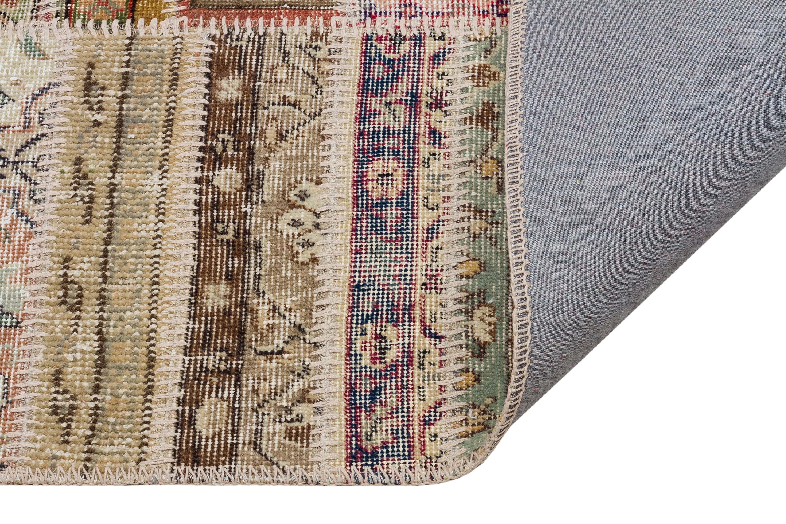 Magnificent and Colorful Patchwork Rug — detail view 4, handmade vintage rug