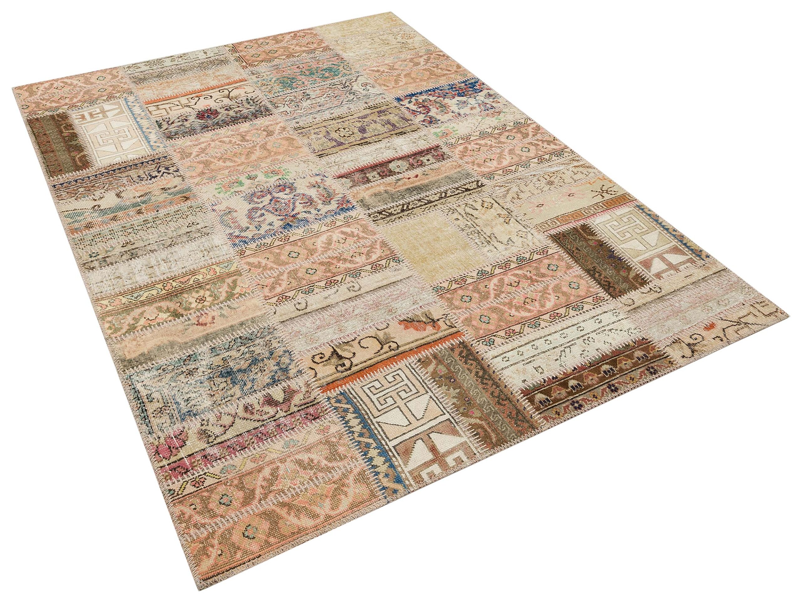 Büyüleyici Desenlerle Bezeli Patchwork Halı 230X160 cm 6371