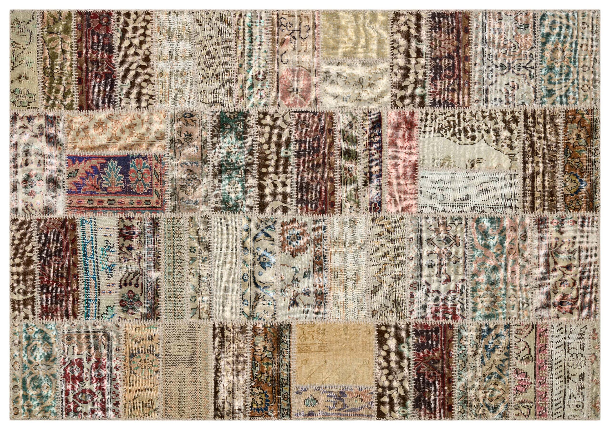 Patchwork Rug 6372: Offers a Warm and Cozy Atmosphere — detail view 3, handmade vintage rug