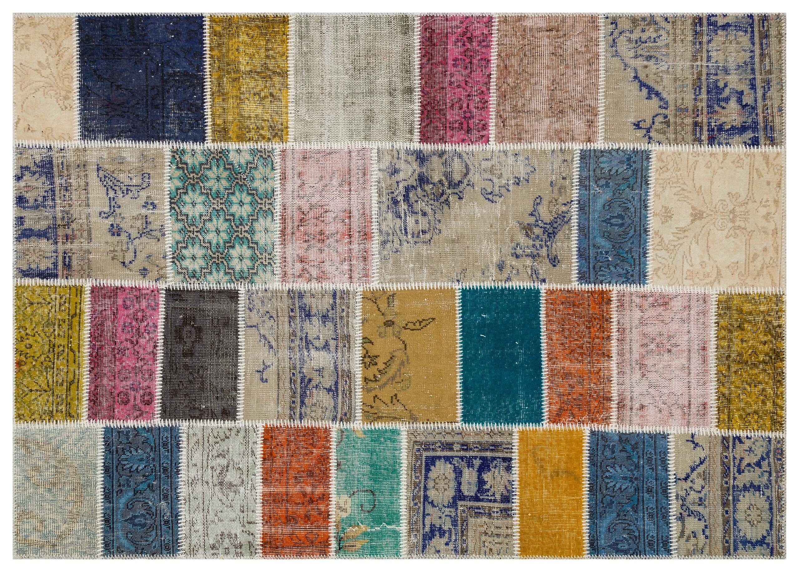 Natural and Inspiring Patchwork Rug — detail view 3, handmade vintage rug