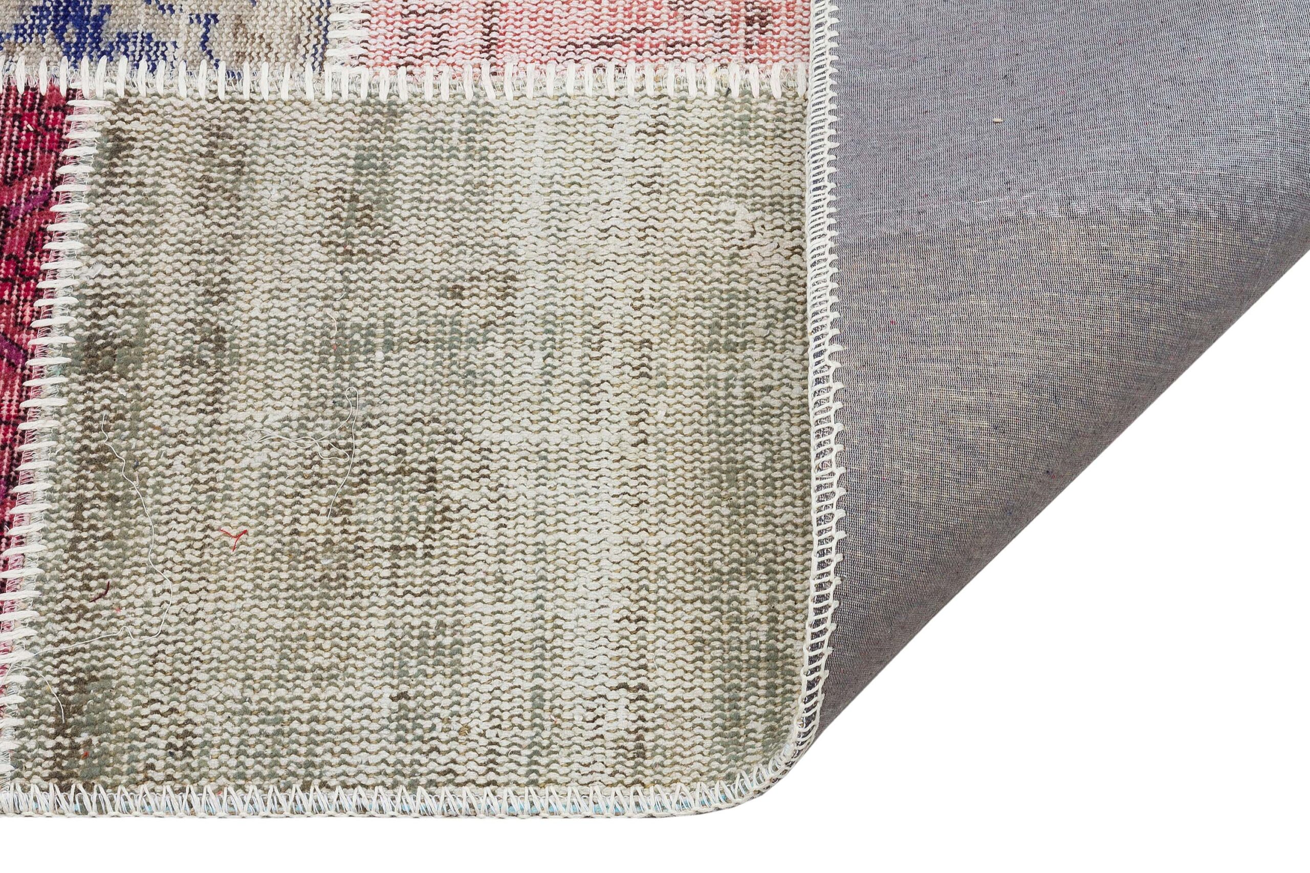 Natural and Inspiring Patchwork Rug — detail view 4, handmade vintage rug