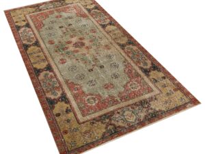 Yıldız Desenli Eskitma El Dokuma Halı - 110x216 cm 9925