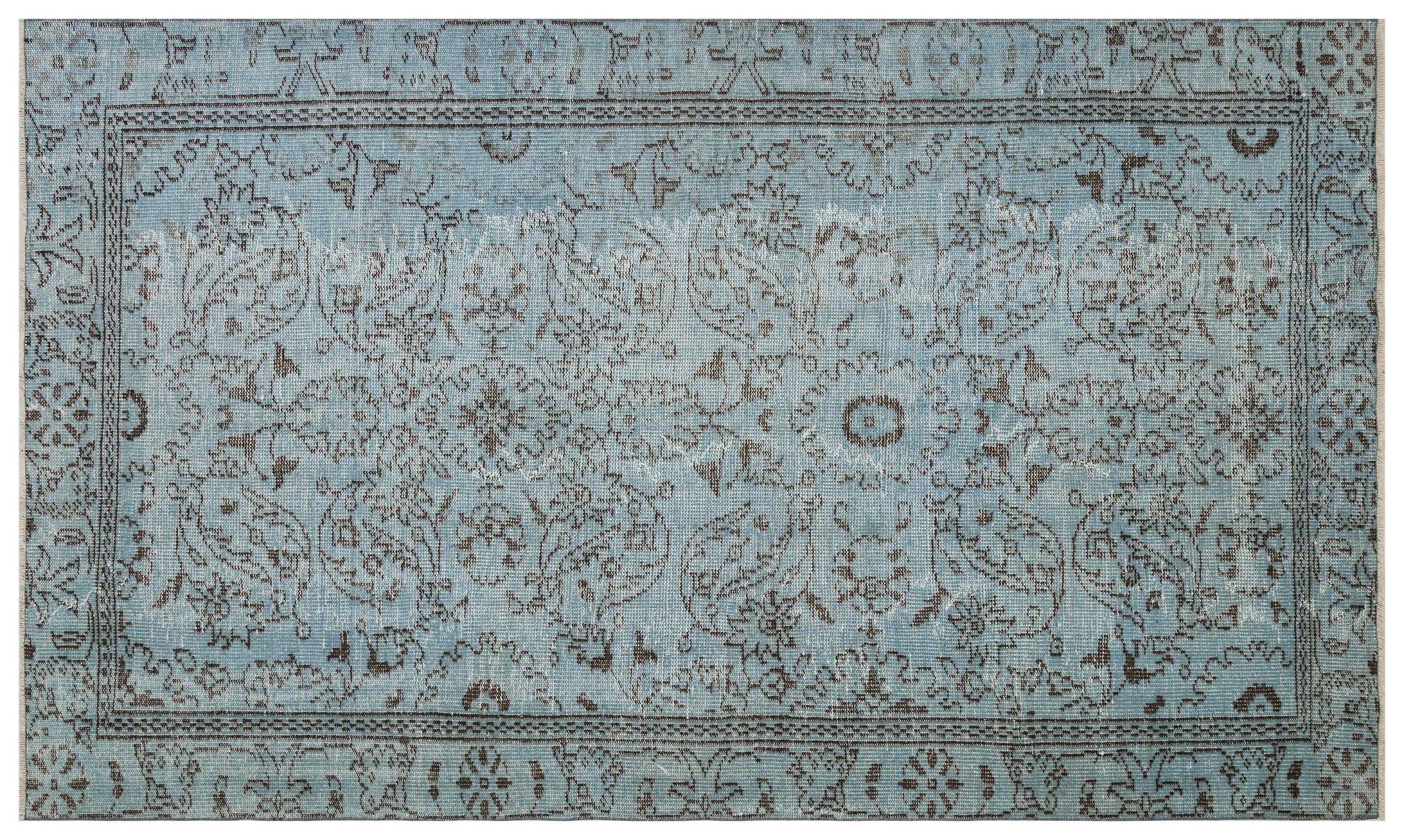 Handwoven Rug with Geometric Pattern and Distressed Finish — detail view 3, handmade vintage rug