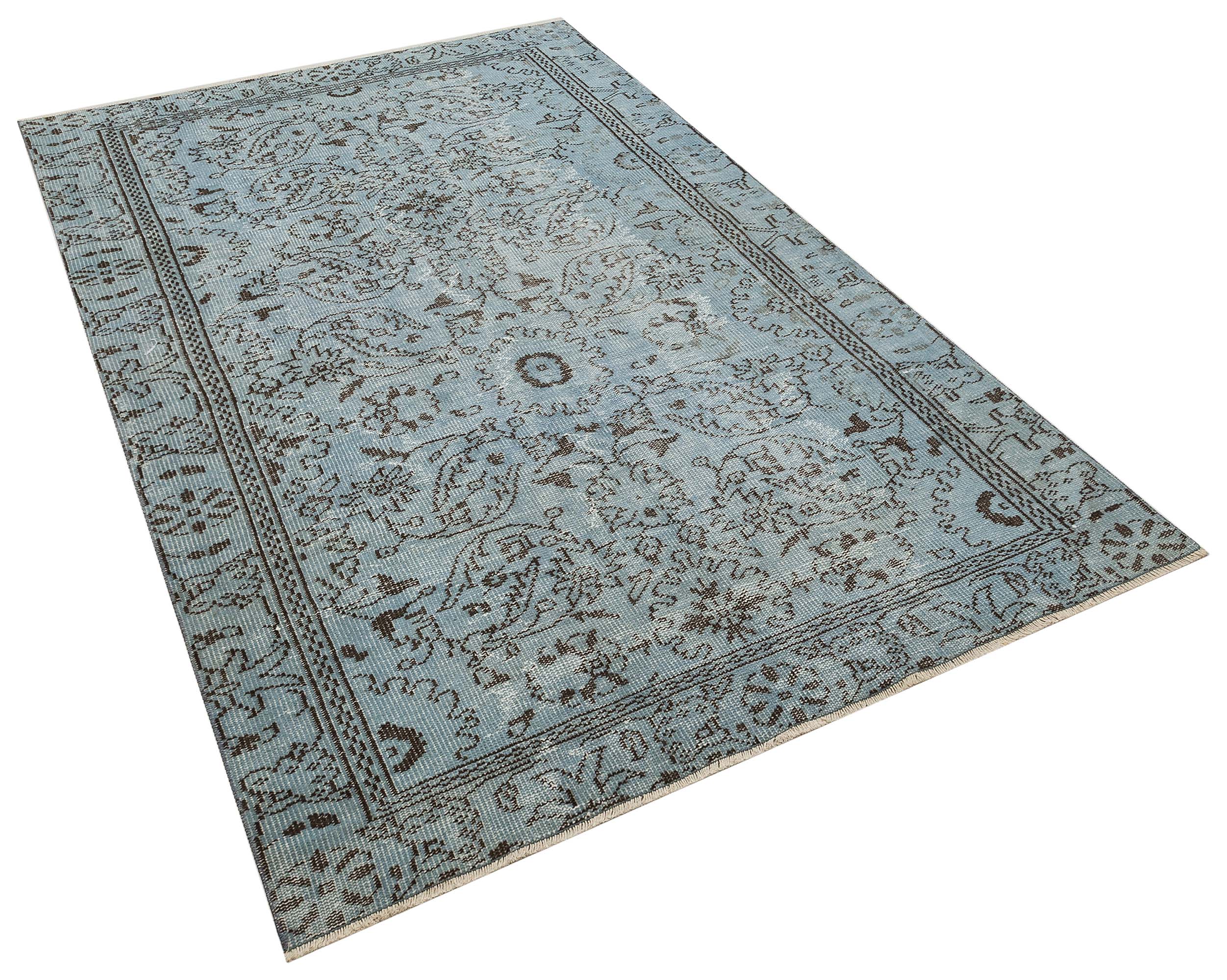 Geometrik Desenli Eskitma El Dokuma Halı -  155x265 cm 9929