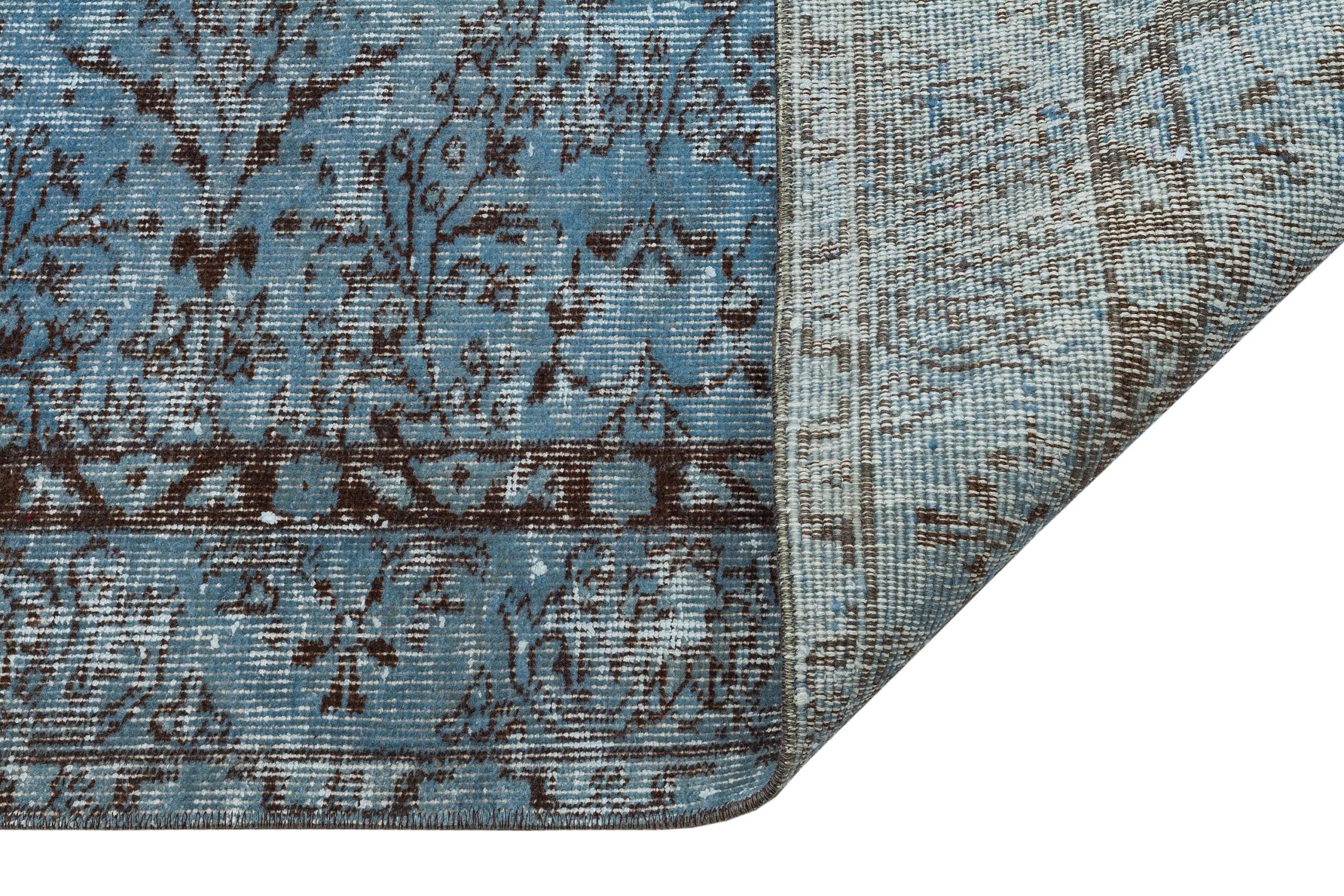 Açık Mavi Vintage El Dokuma Halı - 151x251 cm 9932 - Görsel 4