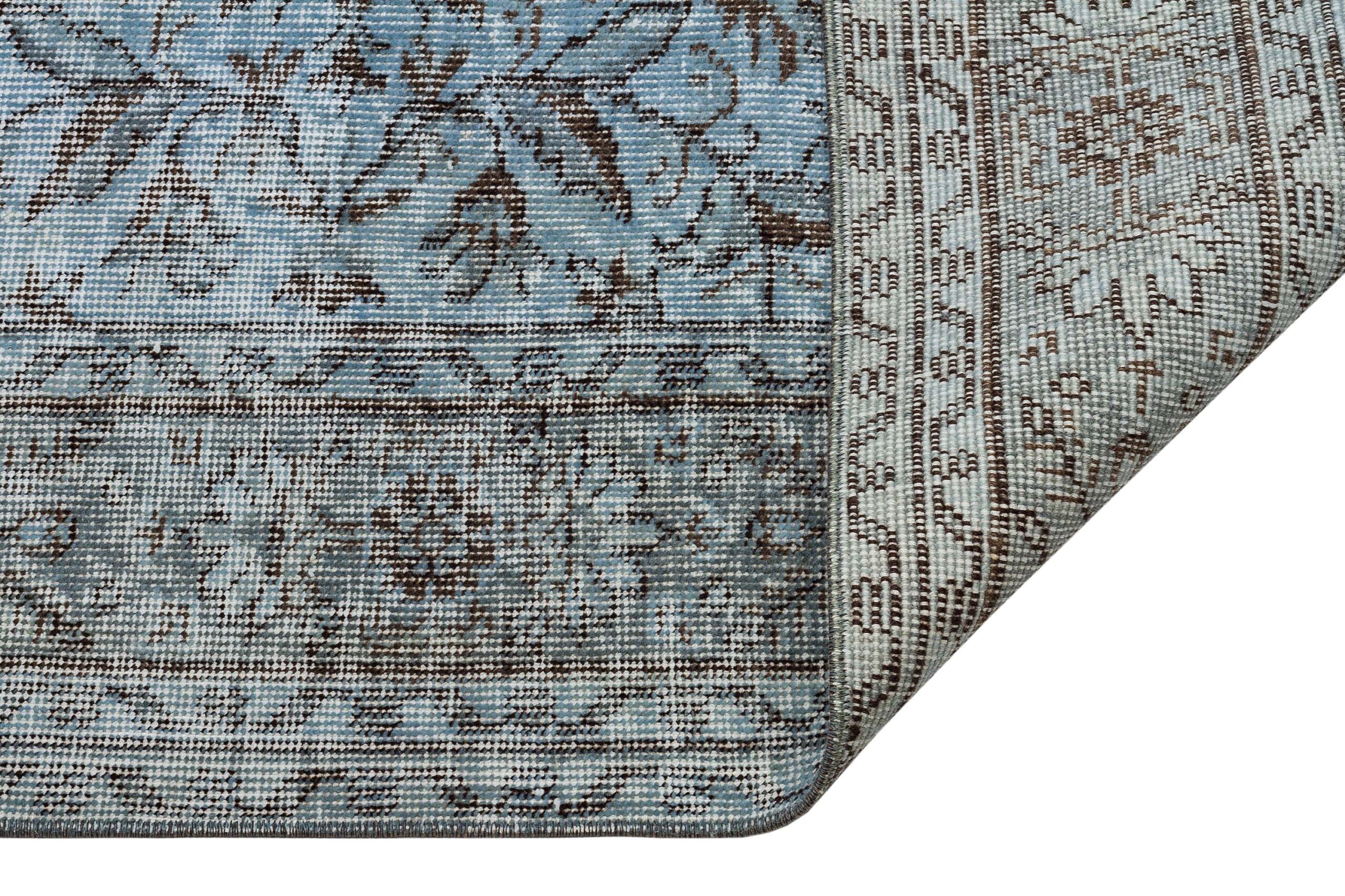 Light Blue Vintage Hand-Woven Rug — detail view 4, handmade vintage rug
