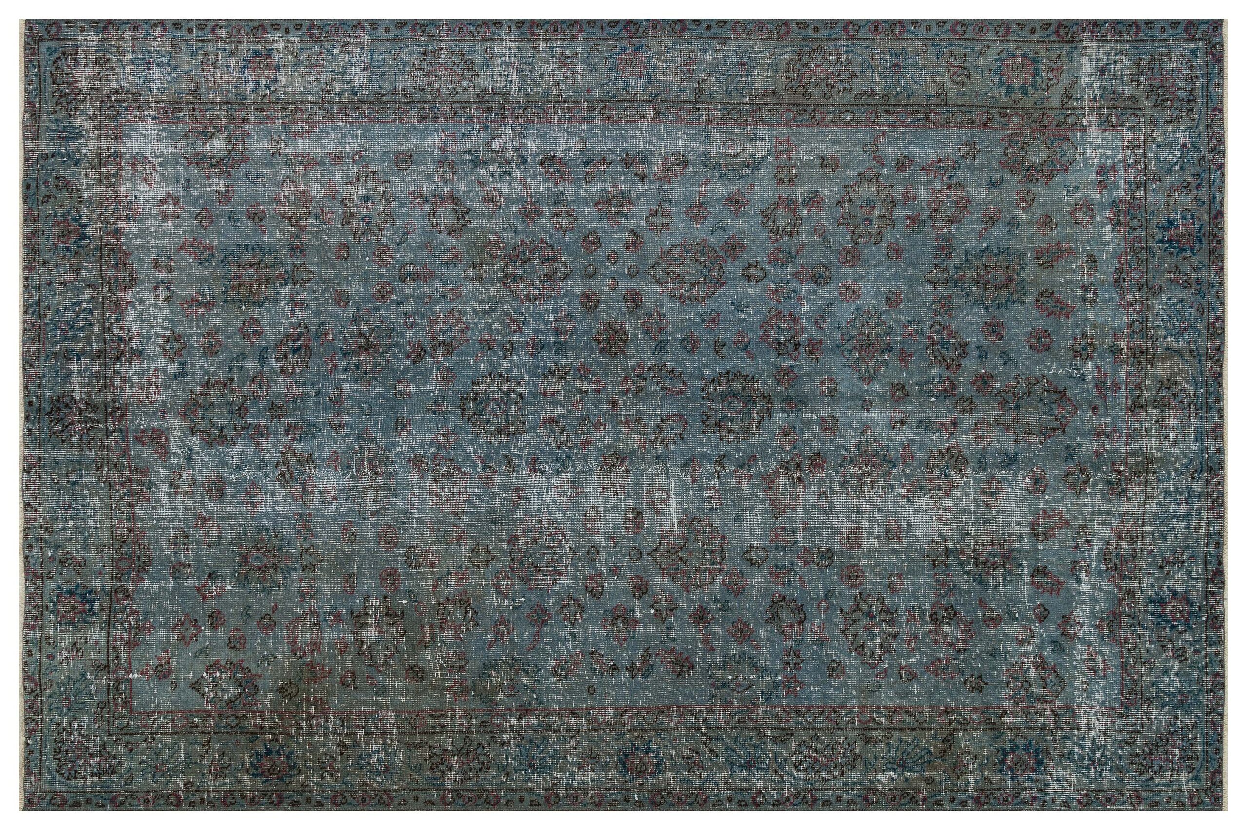 Mavi Rengi Eskitme El Dokuma Halı - 154x236 cm 9935 - Görsel 3