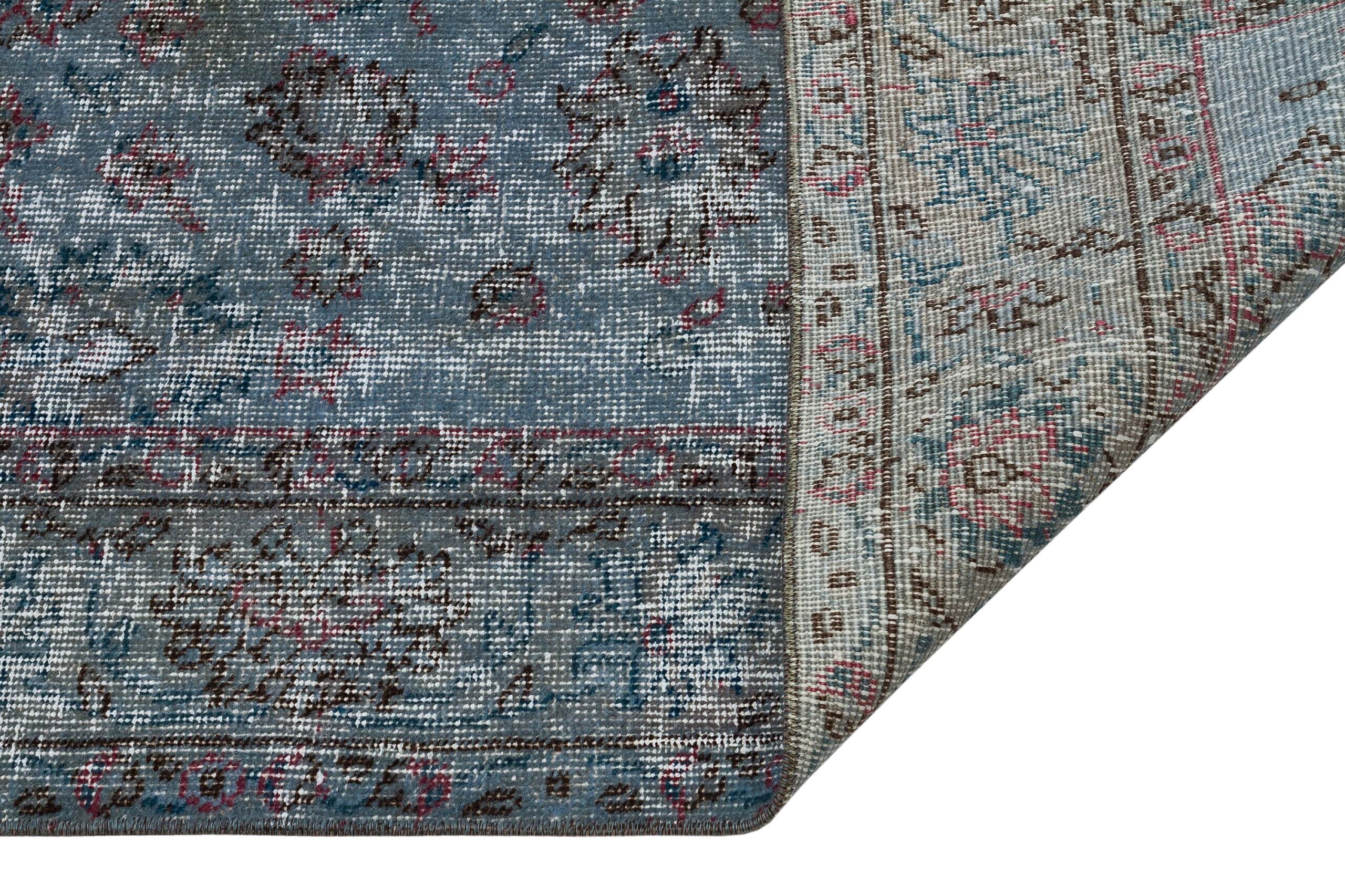 Mavi Rengi Eskitme El Dokuma Halı - 154x236 cm 9935 - Görsel 4