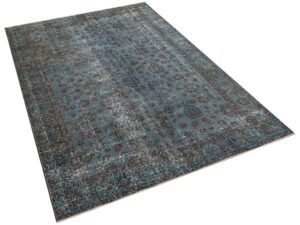Mavi Rengi Eskitme El Dokuma Halı -  154x236 cm 9935